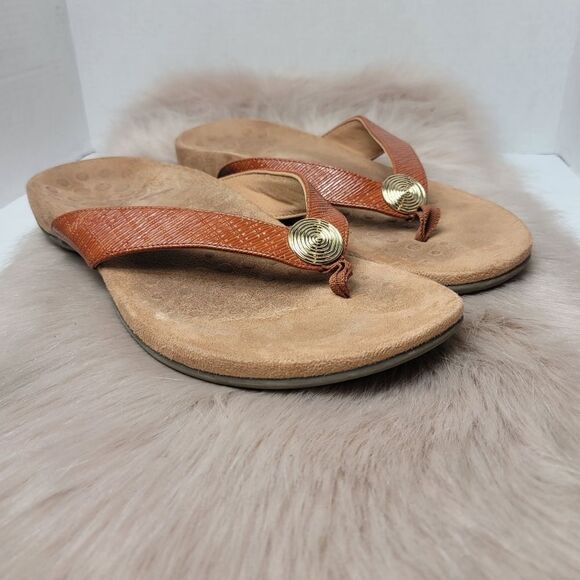 Vionic Hilda Brown Casual Slide Flip Flop Sandals Shoes Women's 9 W - Picture 1 of 9